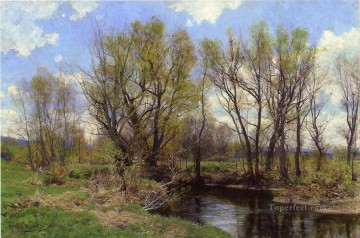 A principios de la primavera, cerca de Sheffield, Massachusetts, paisaje Hugh Bolton Jones Paisajes río Pinturas al óleo